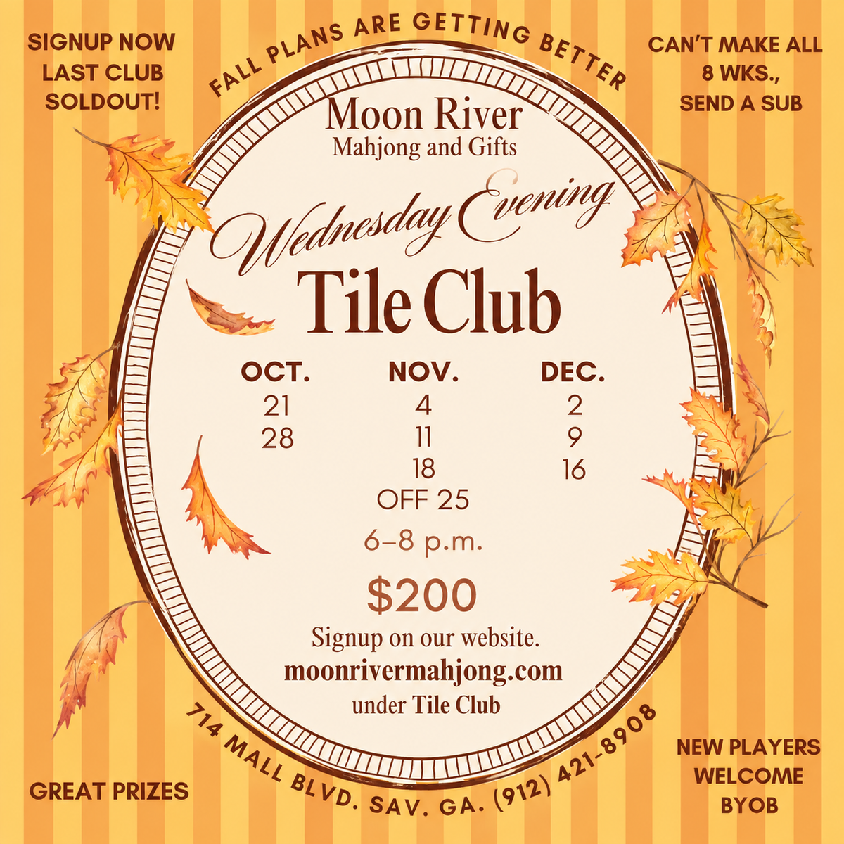 Final Wednesday Evening Tile Club 2026